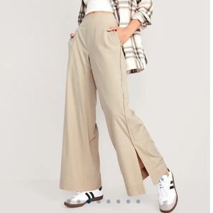 High-Waisted StretchTech Split-Hem Wide-Leg Pants for Women